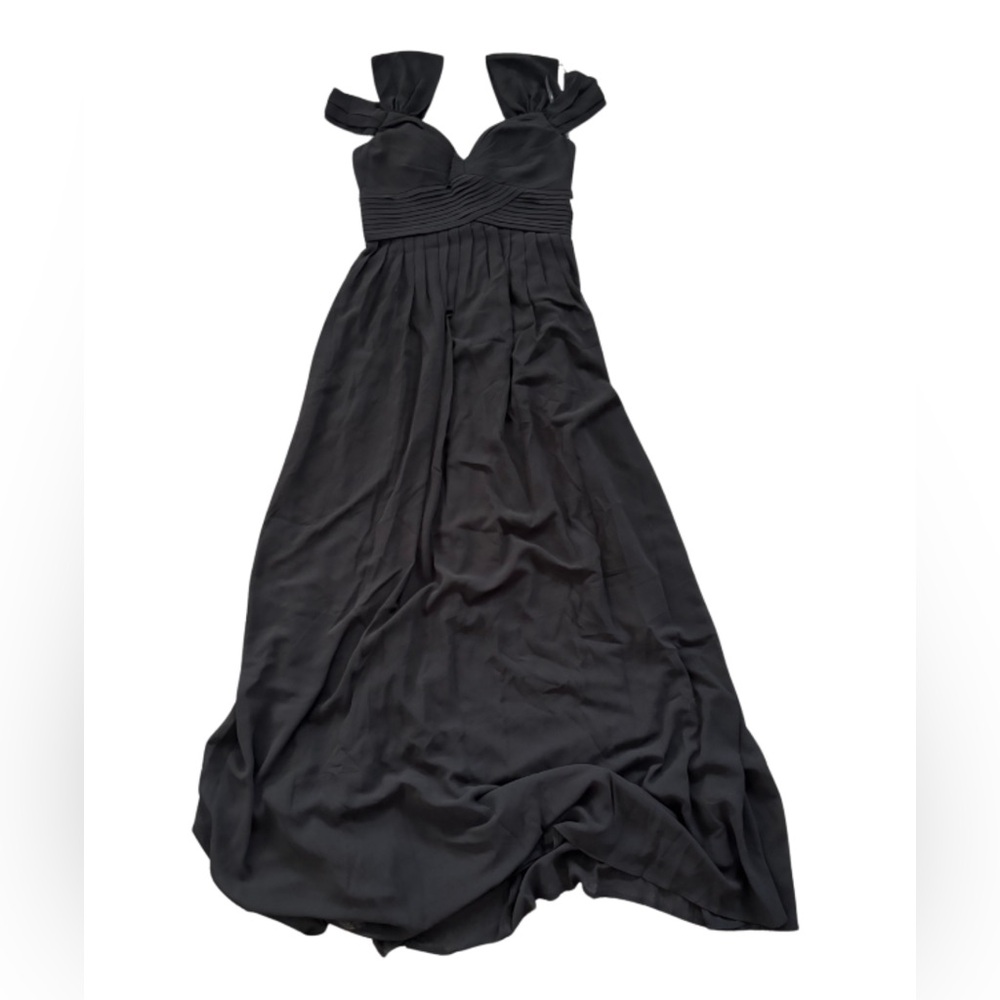 NWT LULUS Black Maxi Double Shoulder strapped dress XS